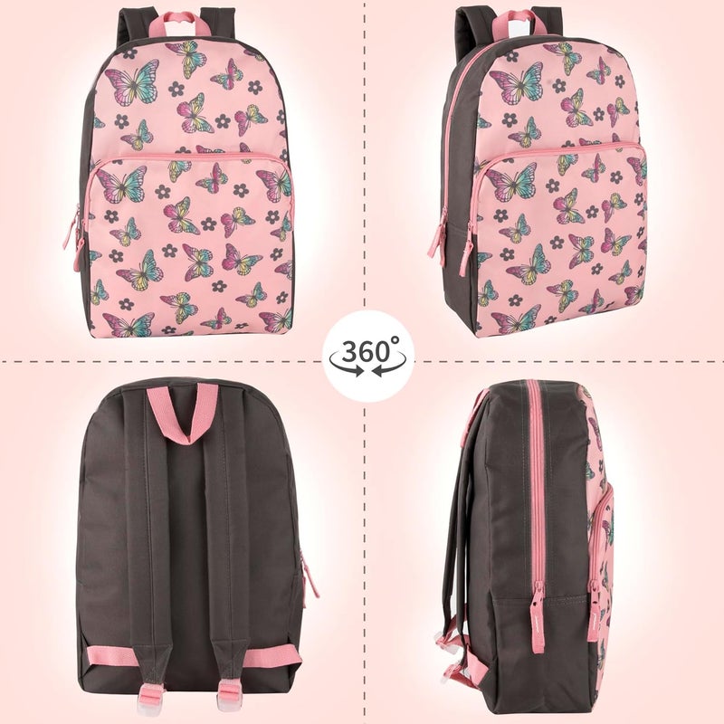 Trailmaker Fun School Backpack for Elementary Middle School Girls and Boys | 17 Inch Printed Backpacks for School Kids, Travel (Big Bold Butterflies) - Image 4